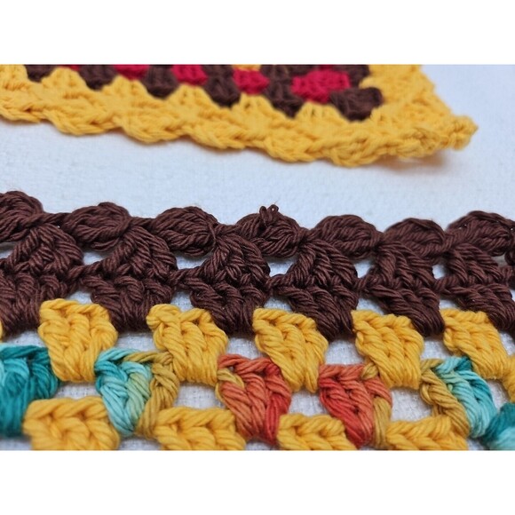 Vintage Kitsch Handmade Crochet Hot Pad Potholder Granny Cottage Core  4 Pieces - Picture 7 of 16